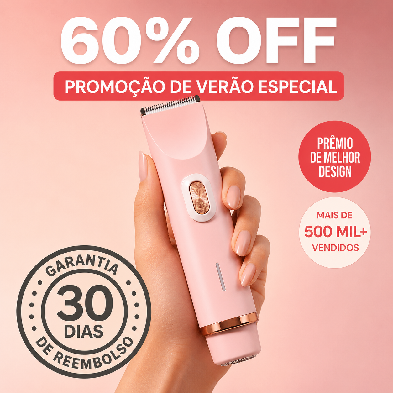 Velura™ Aparador 2.0 – Tecnologia 2 em 1 Para Uma Pele Perfeitamente Lisa